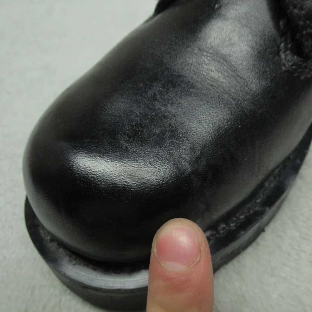 Harley Davidson Men 7.5 Moto Boots Black Leather Buckle Side Zip Lug Sole Travel